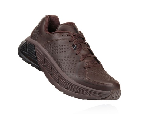 Tenisky Hoka One One Gaviota Leather Panske Káva / Čierne (84TCXHZWO)